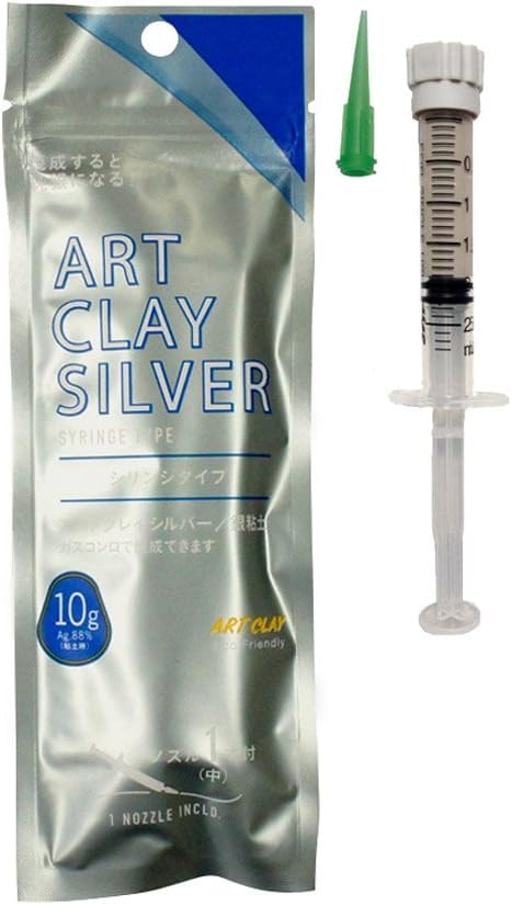 Aida Chemical Industry ART CLAY Art Clay Silver Syringe Type 10g (with 1 Nozzle) A-0280