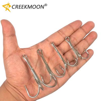 10 Stück 4X Verstärkte Geflochtene Angelhaken für Große Meeresfische Game Drillingshaken Künstlicher Köder Fischhaken Größe 6/0# 7/0# 8/0# 10/0# 260319