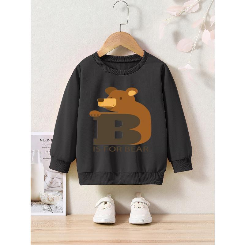 Spring/Autumn Cartoon Print Round Neck Sweatshirt Sportswear
