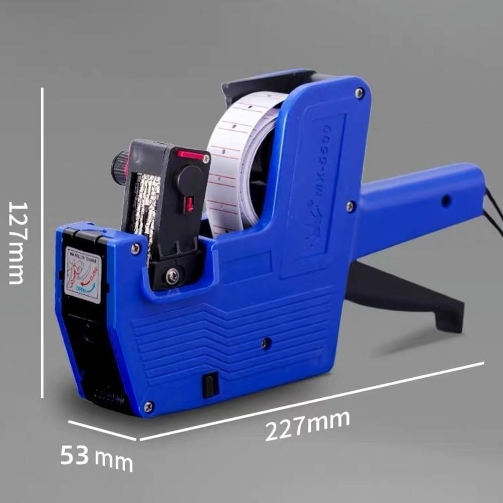 1 Roll Labels + 1 Ink Digital Tag Printer MX-5500 8 Digits Display Handheld Labeler Supermarket Office Price Label Printer