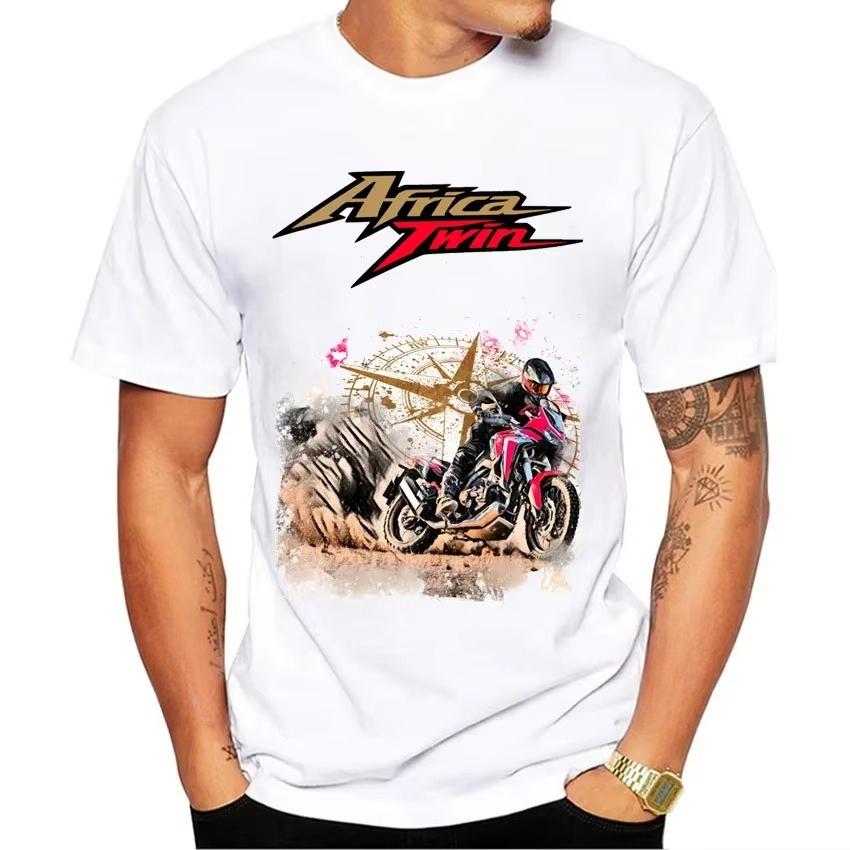 Africa Twin CRF 1100 New Adventure Riding T Shirt Men Short Sleeve Man Motorcycle Rider T-Shirt Hip Hop Boy Casual Tees Tops