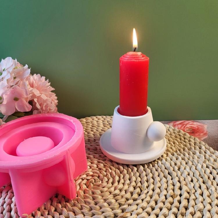 Teacup Candle Holder Silicone Molds Candlesticks Resins Molds Castings Mould