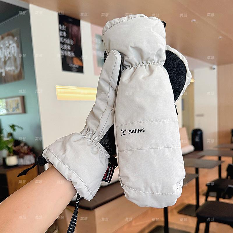 Snowboard Ski Gloves Men's and Women's Outdoor Windproof and Waterproof Inner Five-finger Stewed Finger Warm Gloves Non-slip