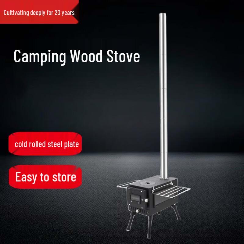 Portable Folding Camping Wood Stove with Chimney