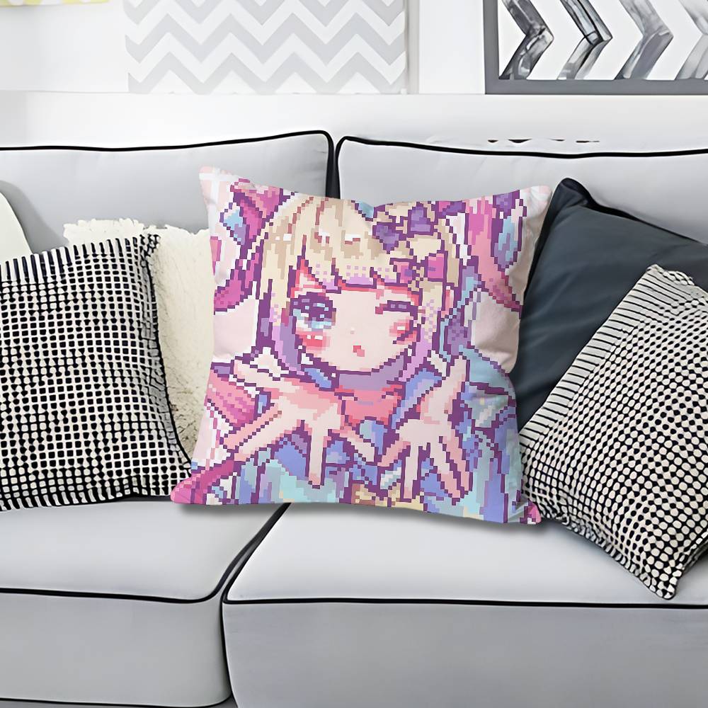 NNeedy Streamer OOverload Anime Celebrity Merchandise AllMatch Printed Pillow Case Sofa Car Office Room Decoration Protector