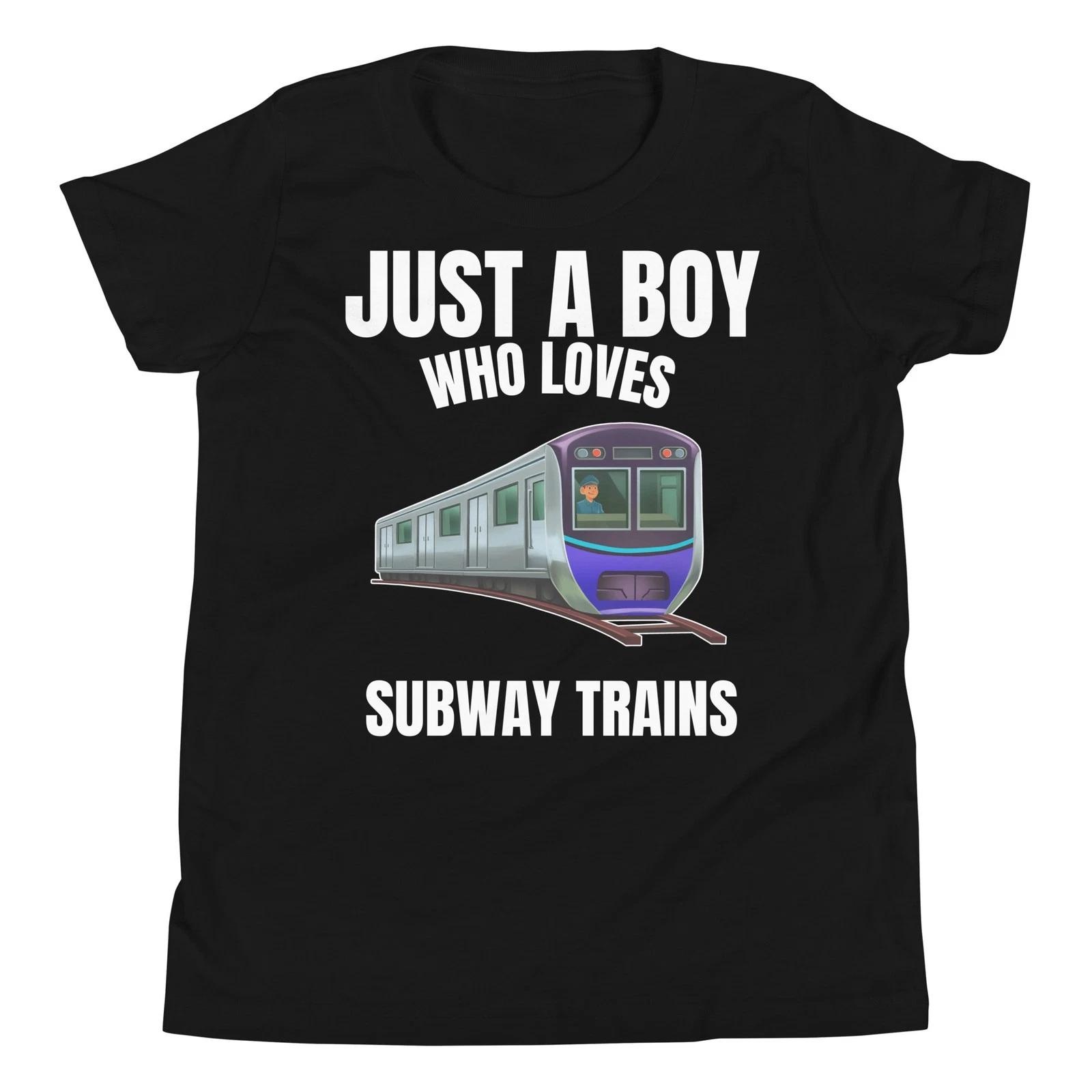 Just A Boy Who Loves Subway Trains Urabn City Train Lover Youth T-Shirt 140
