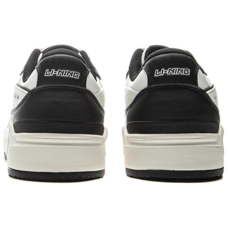 Li Ning Common 80s Classic Fashion Retro Versatile Thick Sole Comfort Non-Slip Wear-Resistant Low-Top Skate Shoes Men sneaker White Black AGCV023-2