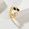 Atoztide New Fashion Vintage Rings For Men Women Stainless Steel Gold Color Adjustable Neutral Retro Ring Anillo Jewelry Gift