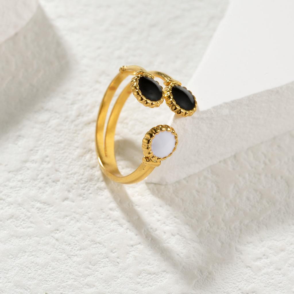 Atoztide New Fashion Vintage Rings For Men Women Stainless Steel Gold Color Adjustable Neutral Retro Ring Anillo Jewelry Gift