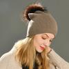 Real Raccoon Fur Pom Pom Knitted Hat Women Beanies Cashmere Winter Hat Female Girl Cotton Skullies Wool Beanie Hat