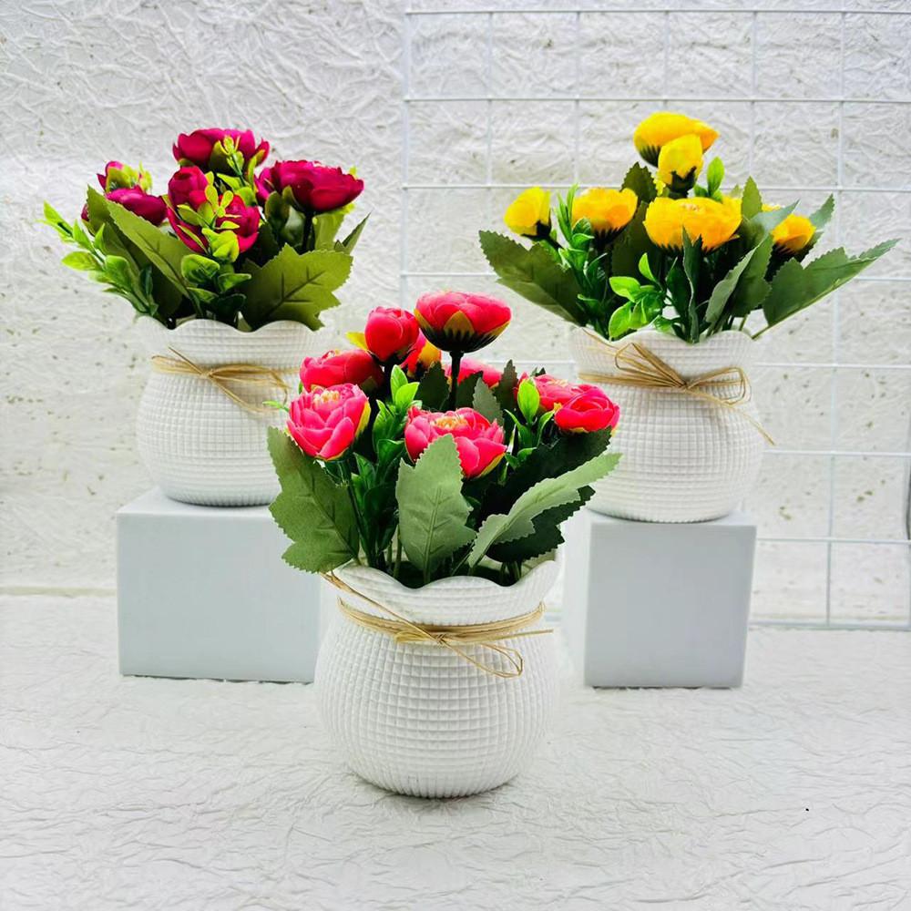 Camellia Sp Green Plant Indoor Decor With Plastic And Silk For Home And Wedding Use