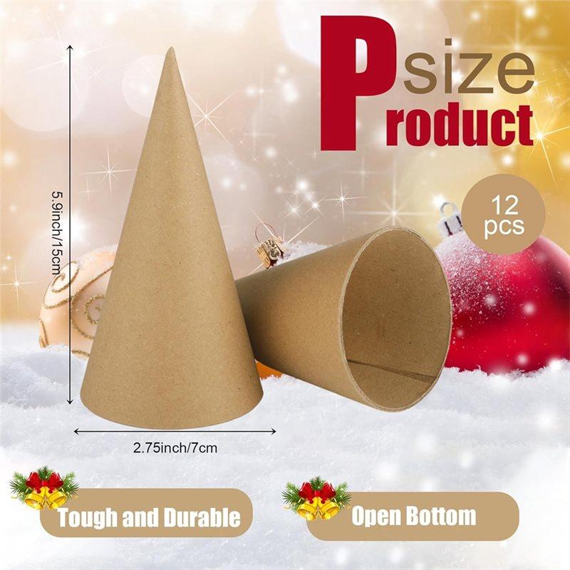 A96I-Paper Mache Cones 10PCS 10 X 4 In Open Bottom, Paper Cone For DIY Art Projects, Christmas Gnomes, Christmas Tree