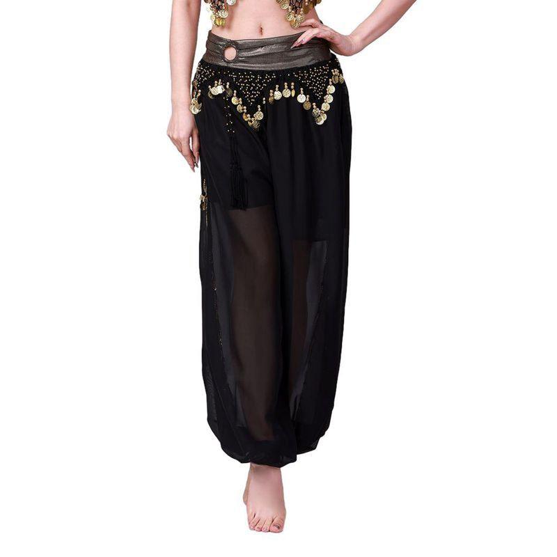 

Женские брюки для танца живота, свободные сетчатые танцевальные костюмы с пайетками