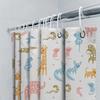 Animal Pattern Shower Curtain Set Bathroom Decor For Kids Room Multicolor Giraffe Elephant Print Waterproof Fabric Shower Curtai