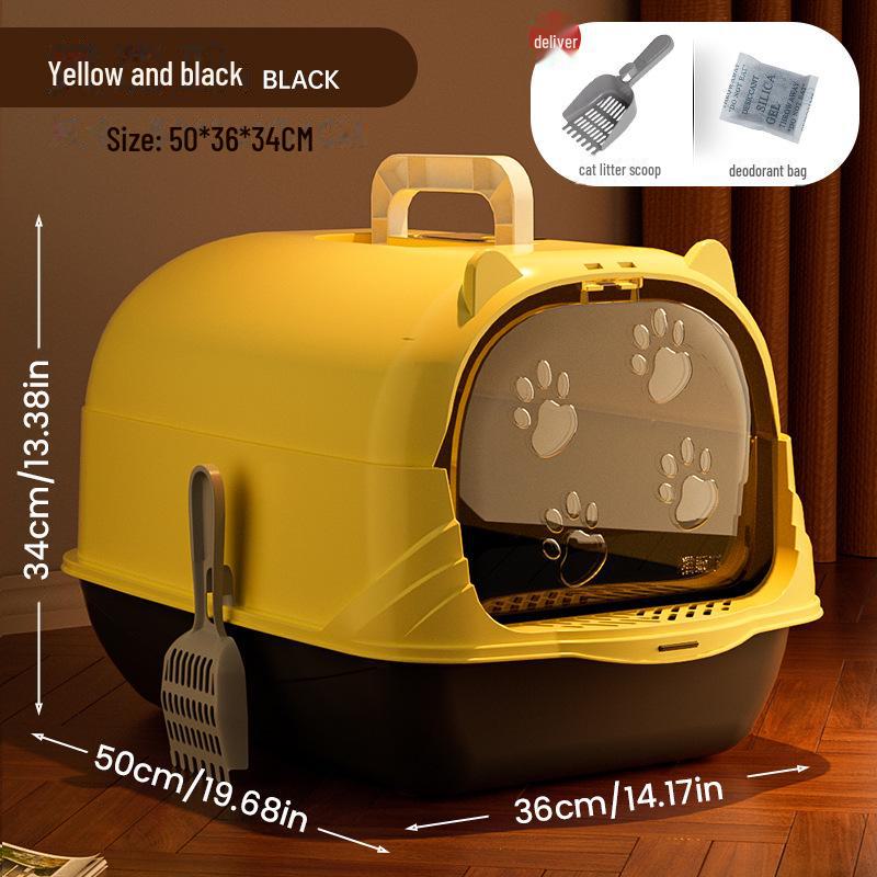 

Большой закрытый или полузакрытый кошачий туалет с защитой от запахов и брызг Includes Extra Large Litter Scoop