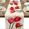 1pc Tulip Linen Table Runner ,Kitchen Dining Table Decoration for Indoor Outdoor Home.Festival gifts,minimalist style.