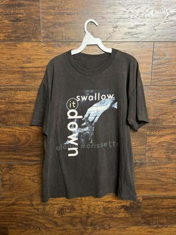 Футболка Аланис Мориссетт Swallow it Down Черная Футболка Унисекс Унисекс Футболка XL