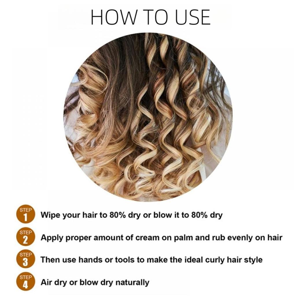 Curl Defining Cream, Curl Volumizing Cream, Curl Cream, Frizz Reduction, Moisturizing, Smoothing Curls & Wavy Hair (1 Bottle)