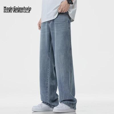 Mark Fairwhale Men's Lightweight Tencel Lyocell Loose Straight Jeans