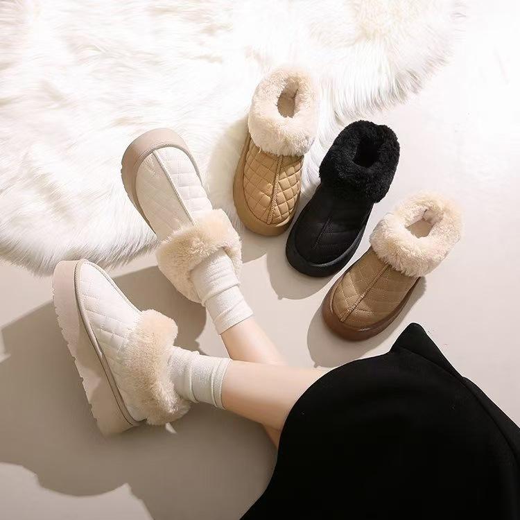 Stora snökängor i bomull dam nya vintern vattentäta och halkfria sammet varma snö bomullsskor