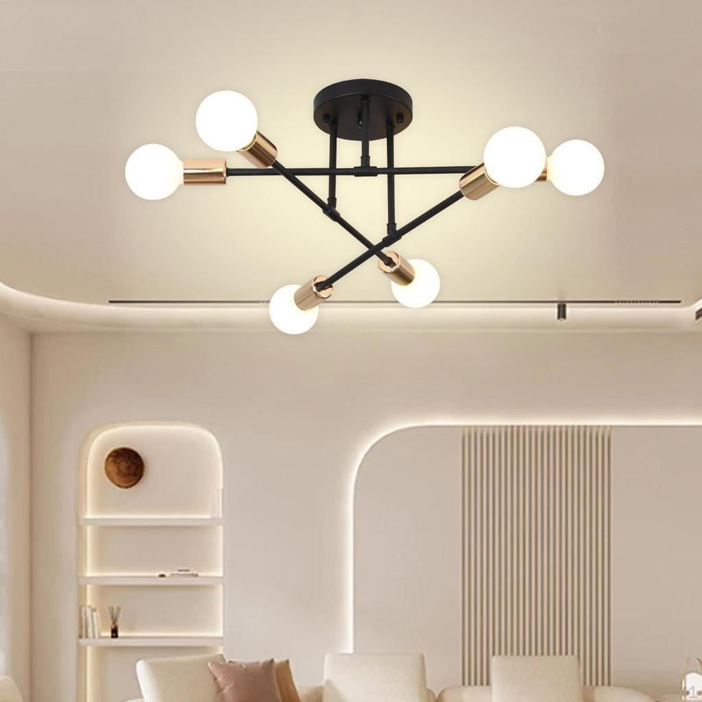 Chandelier Geometric Pendant Lighting 6 Lights Art Mid Century Ceiling Lamp Nordic