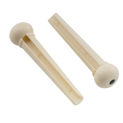 Musiclily Plastic Acoustic Guitar Bridge Pins, Ivory/Black Dot (Pack of 6)