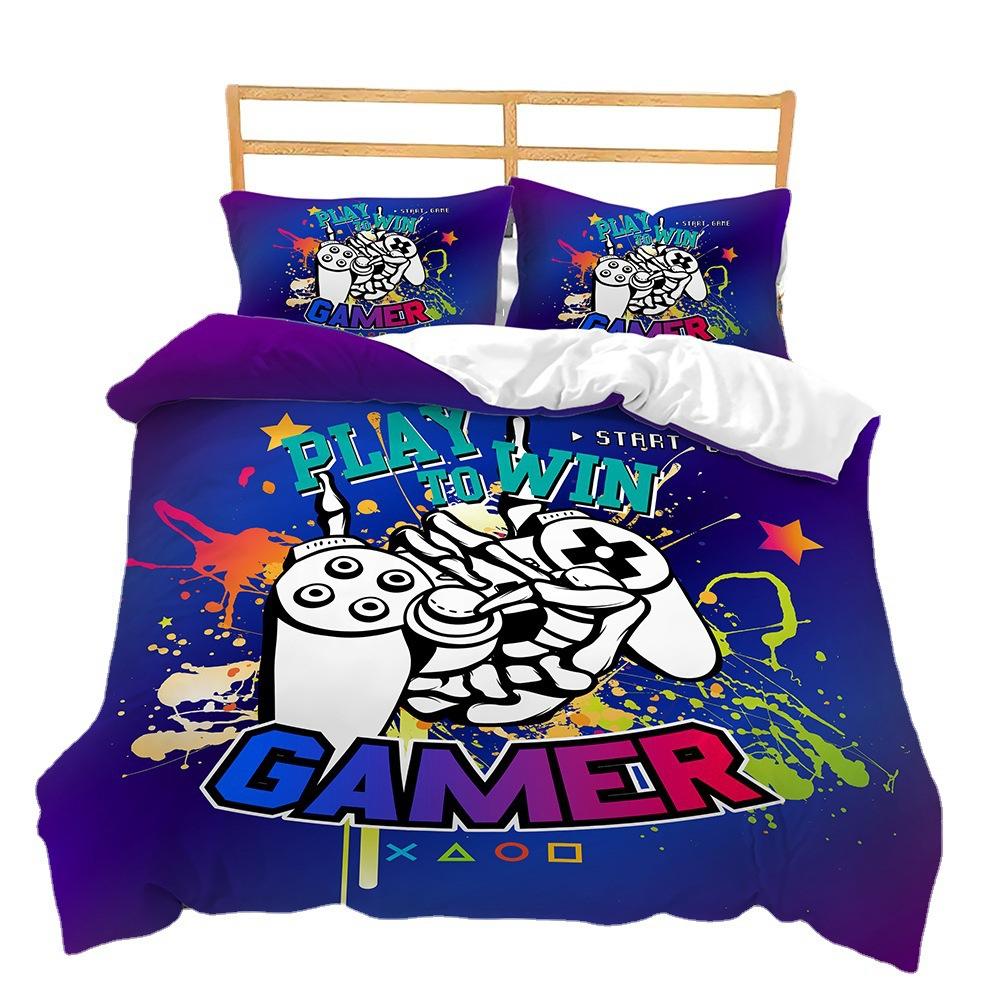 Gamepad Series Bed Three-Piece Quilt Cover 3D Digital Printing Kit Four-Piece Set