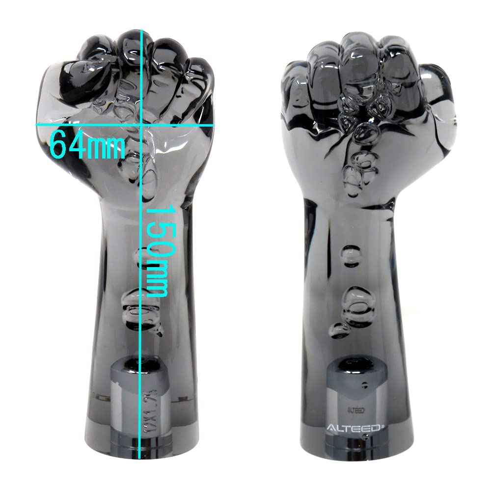 ALTEED M8M10M12-1.25 Pitch Shift Knob, Fist Hand Design, Clear Black, 5.9 Inches (150 Mm), For Trucks, Passenger Cars, Etc