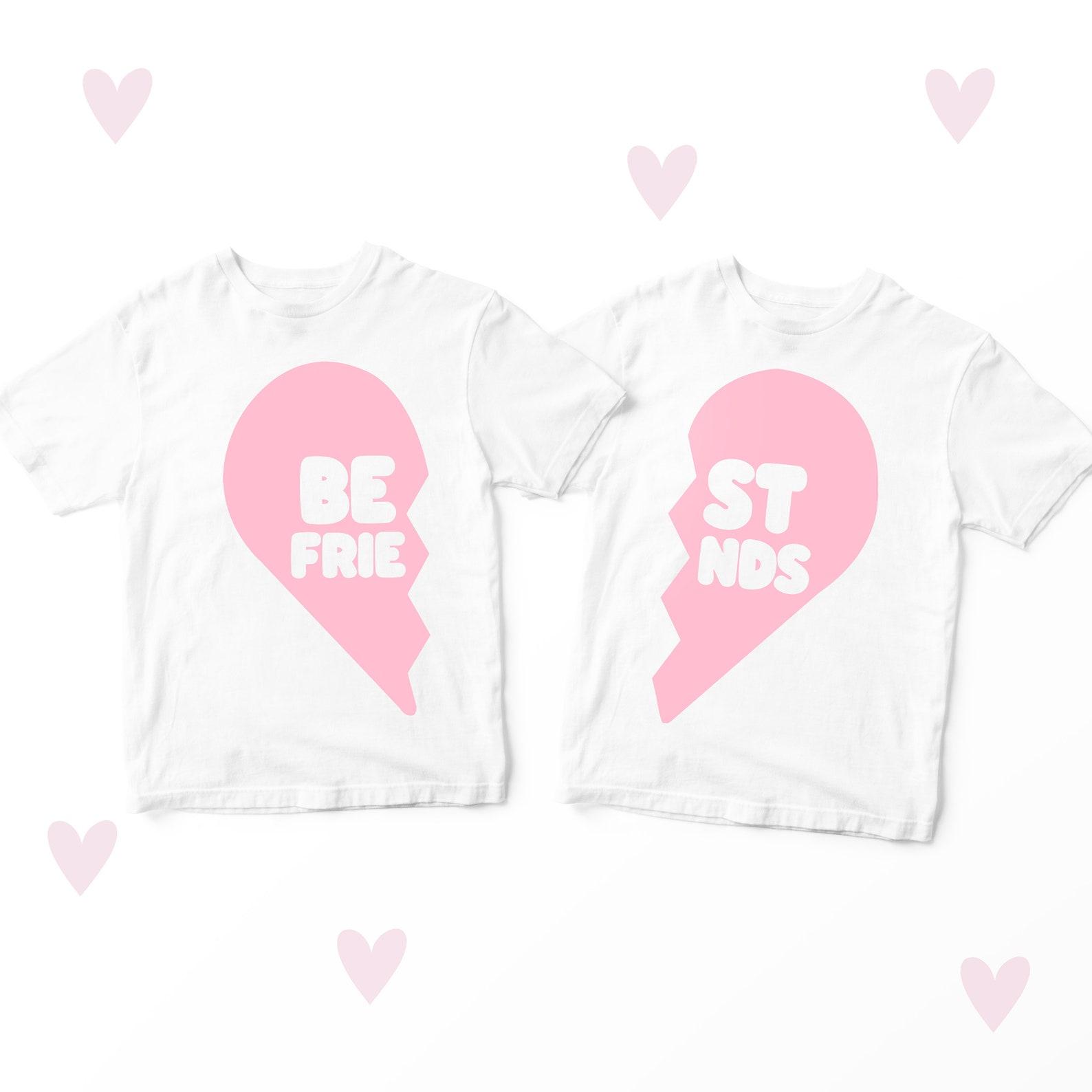 Friends Heart Matching T-Shirts Set, Kids BFF Tees 100