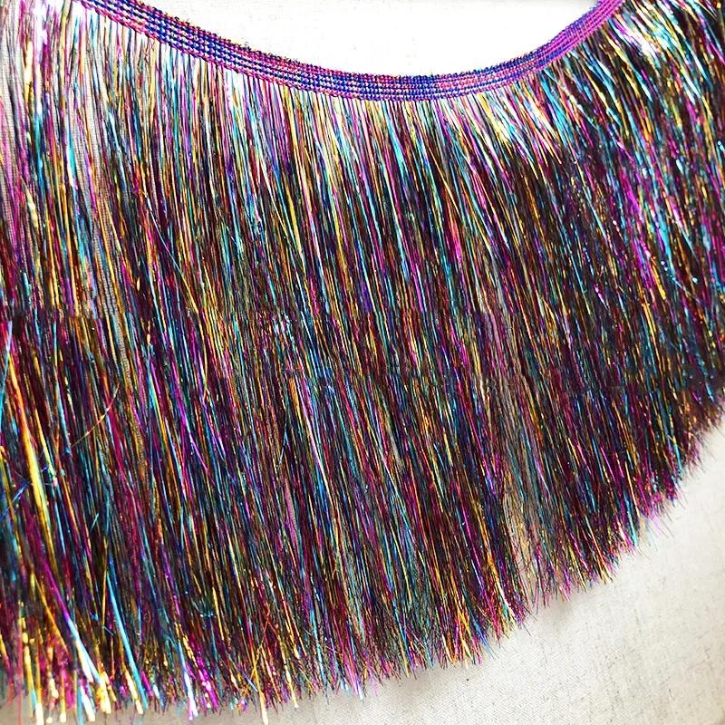 10 Yards 10/20cm Laser Shiny Tassel Fringe Trim Lace Ribbon Tassels Christmas Decor Curtains Dance Dresses Skirt Fringes Sewing