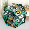 1pc Ghostly Fun Outdoor Umbrella - Automatic Opening/Closing, Portable 3-Fold Design with 8-Rib Iron Frame - Perfect Gift for Fans, Travelers, Everyda