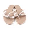 Great HERMES Sandals Medor Leather Thong Metal Pink Leather Women 36.5 Used