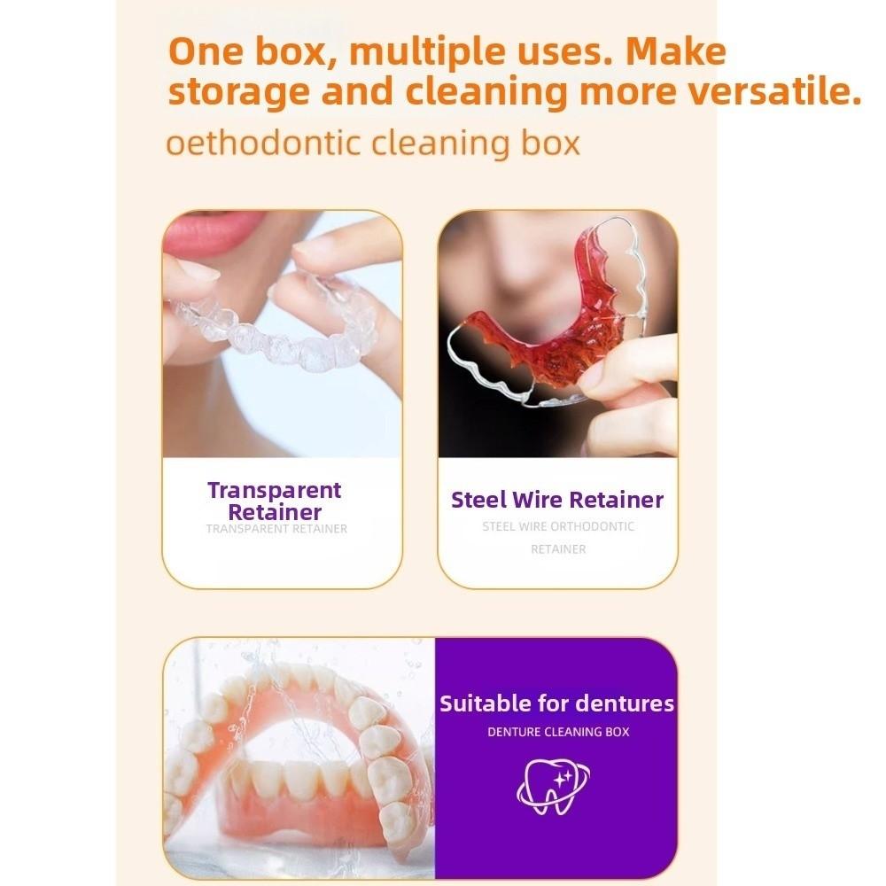 Double-Layer Leak-Proof Denture Soaking Cup Portable Denture Container  Oral Hygiene