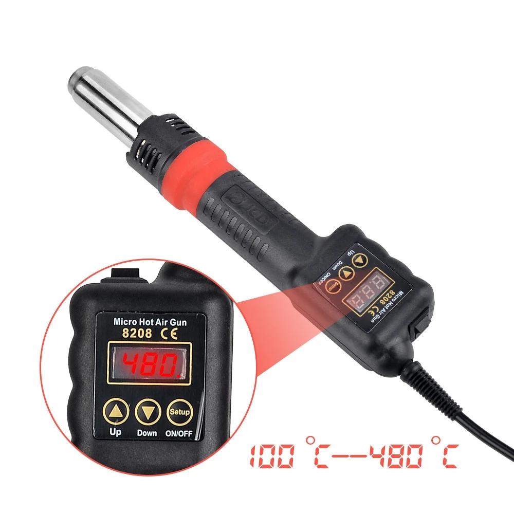 JCD 750W All-in-one Hot Air Gun Micro Heat Gun LED Digital Hair Dryer For BGA Welding Repair Tools Soldering Iron 8208