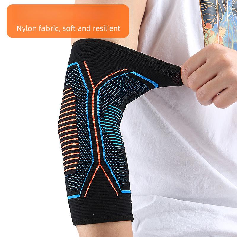 Sports de Plein Air Nylon Couleur Contrastée Coude Couverture Ajustement Extensible Élastique Amorti Décompression Basket-ball Fitness Équipement de Protection