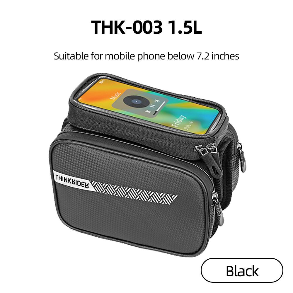 ThinkRider Bike Bag 2L Frame Front Tube Cycling Bag Bicycle Waterproof Phone Case Holder 7 Inches Touchscreen Bag