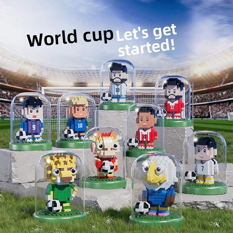 Global Football Cup Building Blocks Sports Action Figures For Kids Playroom Decor