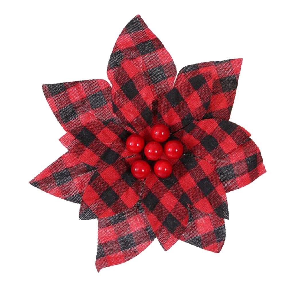 

Plaid Daily Simulation Picks Garlands Ornaments Plaid Flower Floral Decoration Artificial Flowers 2