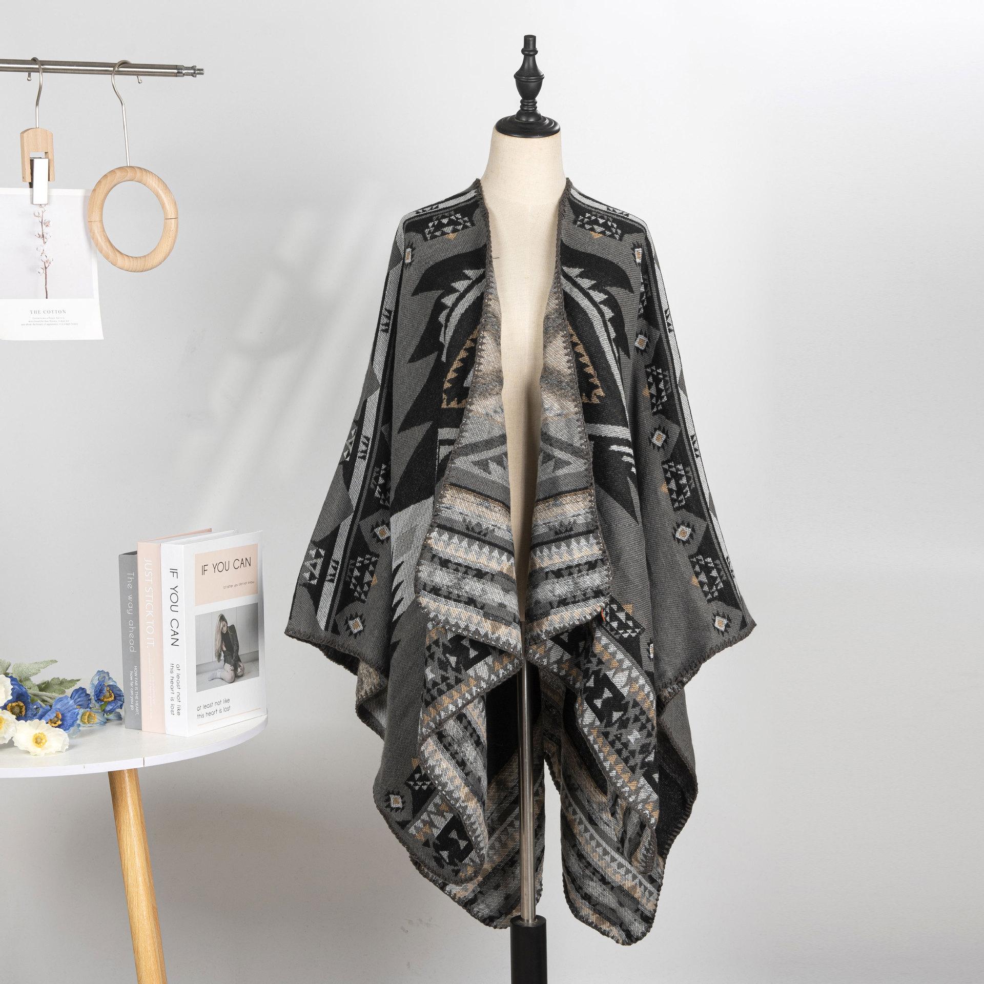 

Утолщенная шаль Простая нишевая верхняя шаль Женская летняя высококлассная накидка Темный двухсторонний теплый шарф 131*150CM