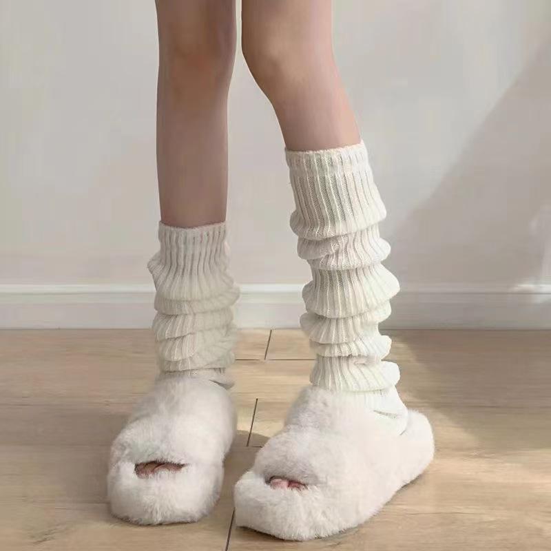 Chunky Knit Korean Style Leg Warmers - Autumn/Winter Women's Slouch Socks
