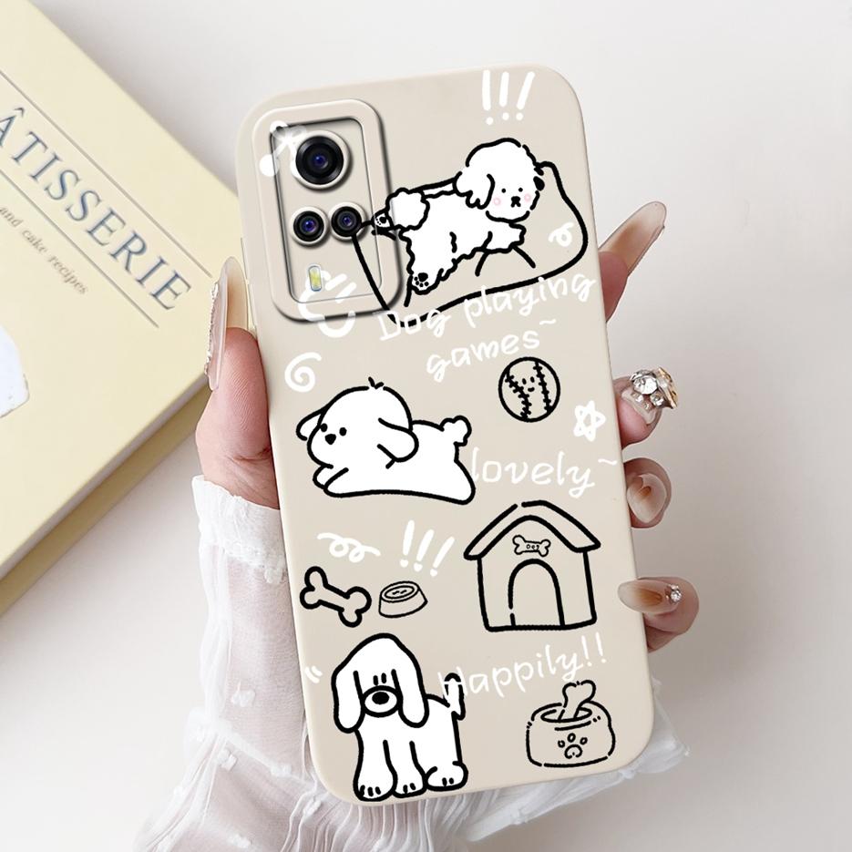 For Vivo Y31 Case Vivo Y51 2020 V2030 Cute Dog Cartoon Phone Case For Vivo Y53s 4G VivoY33 V2057 Vivo Y31 Y51 Soft Covers Fundas