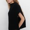 EMBRACE COLLECTION Super Fine Merino Asymmetric Neck Cape_Black
