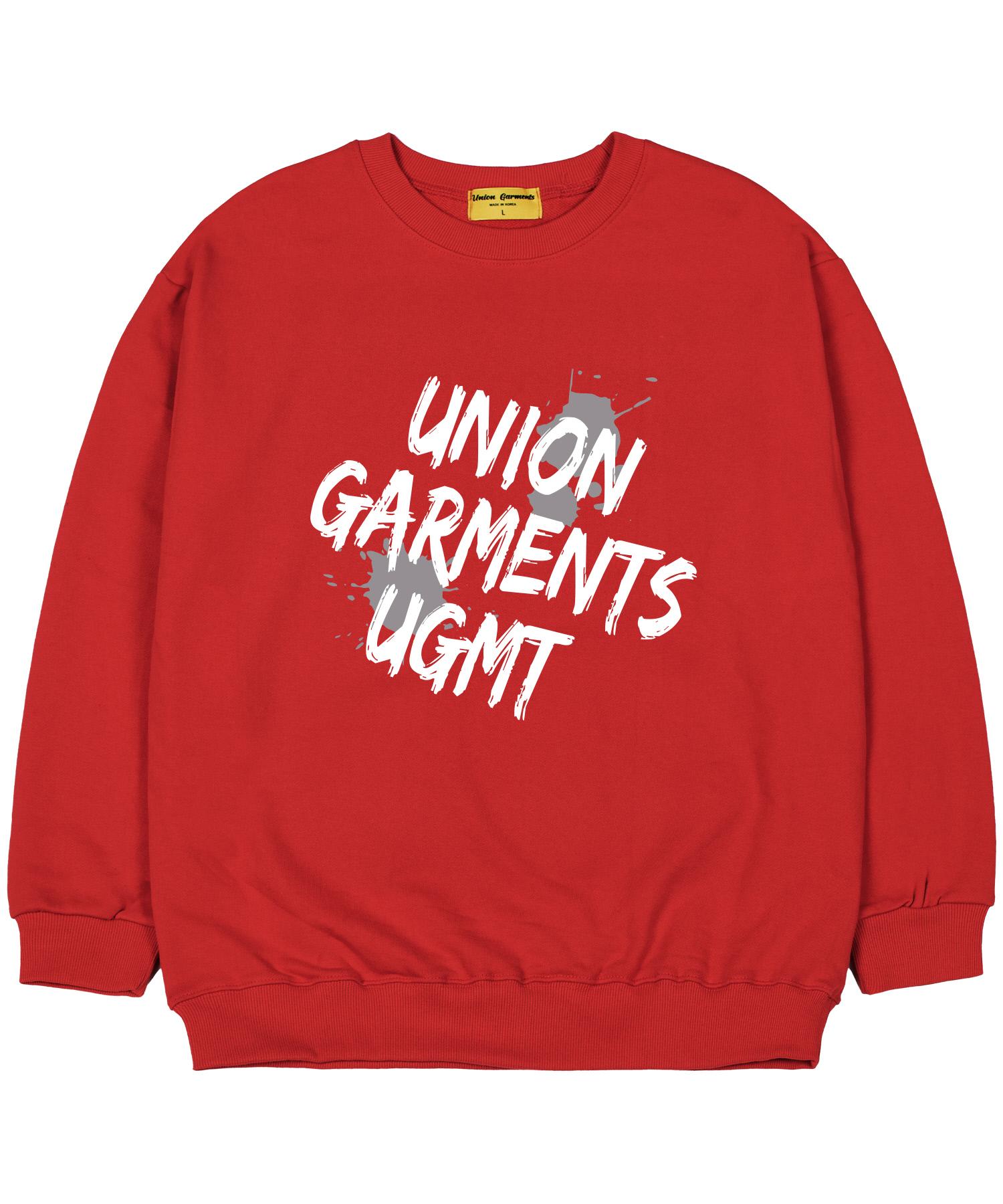 Union Garments [На флисе] Свитшот оверсайз с косым логотипом Красный M