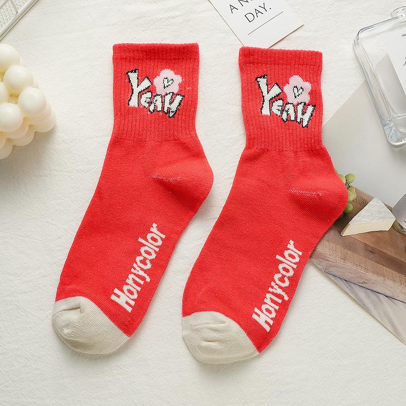 Women's Long Cotton Socks Mid-tube Outer Wear Online Celebrity All-match Street Ins Trendy Retro High Socks