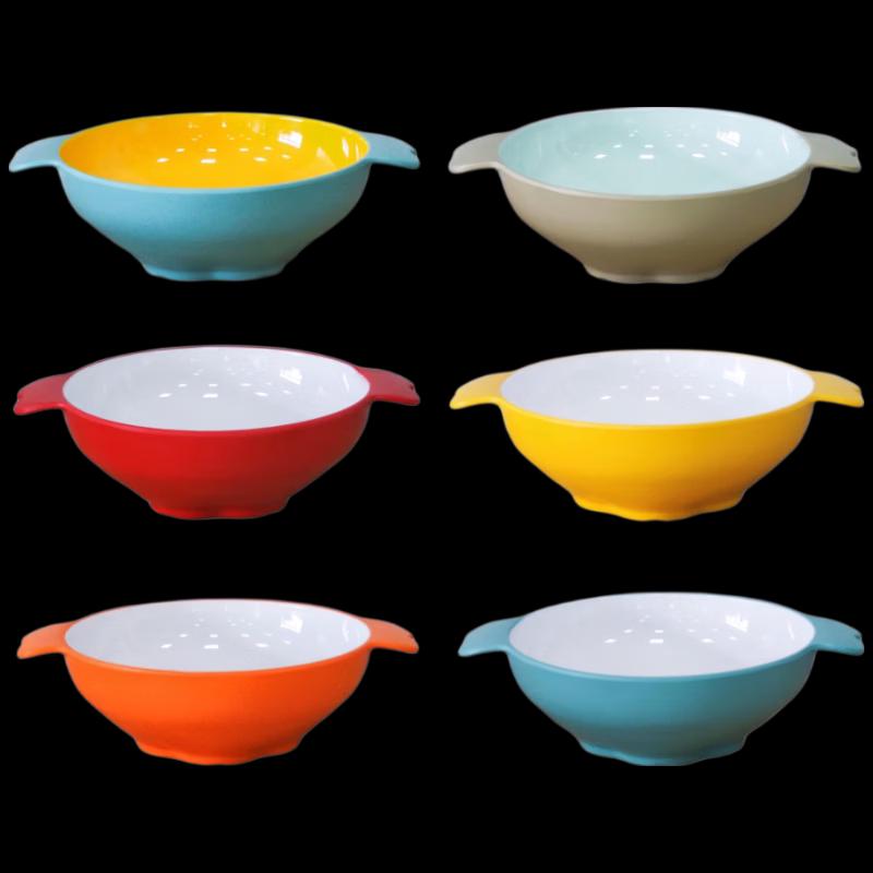 Jingzhouyuan Heat-Resistant Melamine Double-Handle Bowls