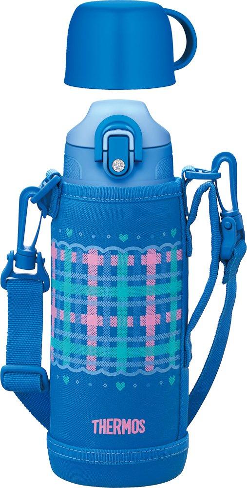 Thermos Vacuum Insulated 2-Way Bottle, 830ml/800ml, Check Blue, FHO-800WF CHBL