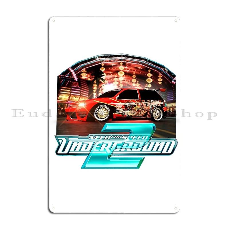 Need For Speed Underground Fountains City Center Metal Plaque personalized Funny Bar Decoration Wall Cave Tin Sign Poster
