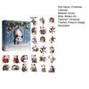 Christmas Advent Calendar Colorful Bells Possum Design 24-Day Countdown Christmas Tree Pendant Festive Ornaments