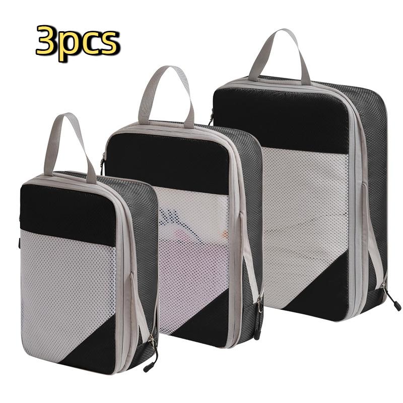 3-piece Travel Compression Packing Cube Travel Bag Luggage Organizer Travel Essentials Carry-on Luggage Compression Cube