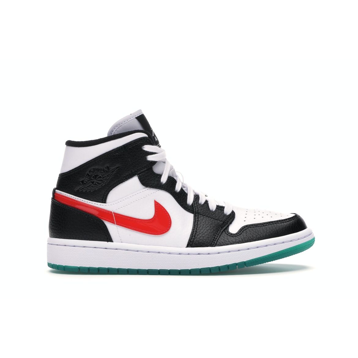 

Женские кроссовки Air Jordan 1 Mid Alternate Swoosh Black University-Red White BQ6472-063